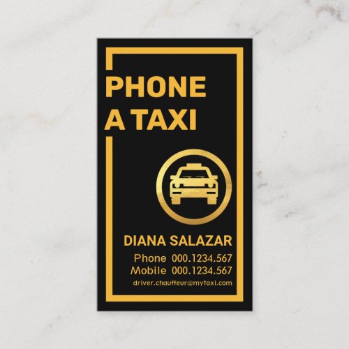 Simple Creative Yellow Taxi Border Business Card