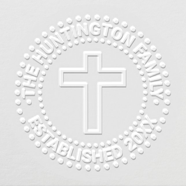 Simple Cross 2X Frame Family Name Date Embosser (Design)