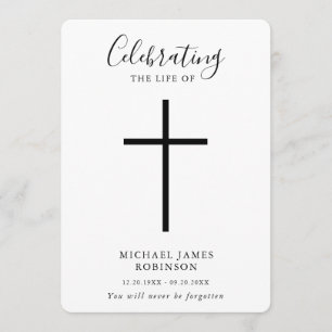 Simple Cross Celebration of Life Order of Service Program