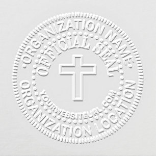Simple Cross Custom Official Seal Name Loc URL Embosser