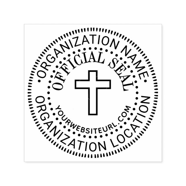 Simple Cross Custom Official Seal Name Loc URL Self-inking Stamp (Design)