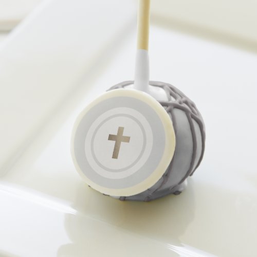 Simple cross faux foil cake pops