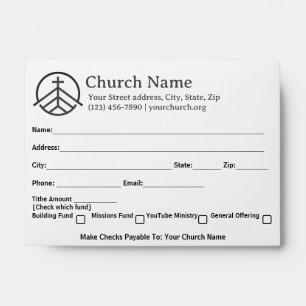 Simple Cross Mountain Bible Church Tithe Offering Envelope