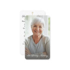 Simple Cross Photo Funeral Memorial Prayer Card 