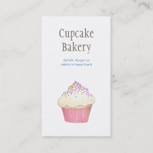 Simple Cupcake Bakery Pastry Chef Catering Business Card