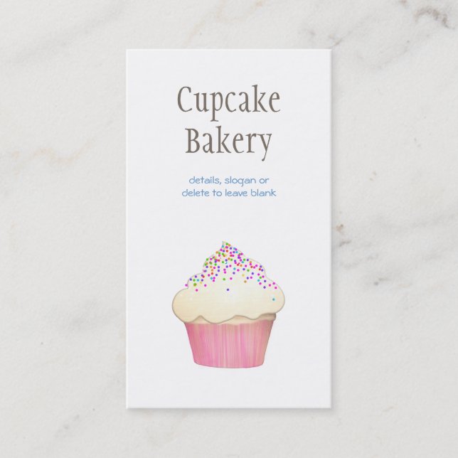 Simple Cupcake Bakery Pastry Chef Catering Business Card (Front)