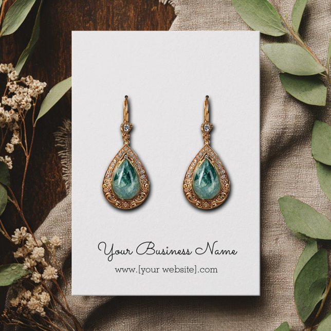 Simple Cursive Script Custom Earring Display Card (Creator Uploaded)