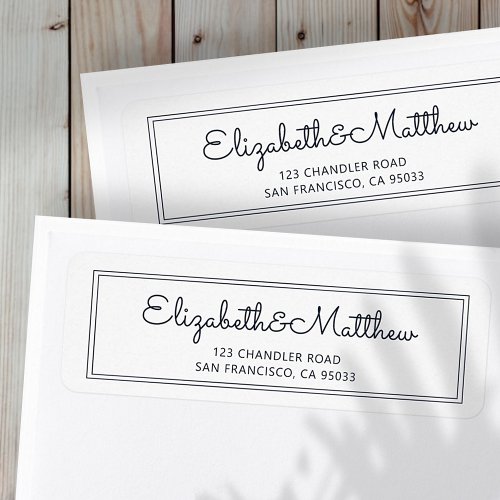 Simple Cursive Script Return Address Label