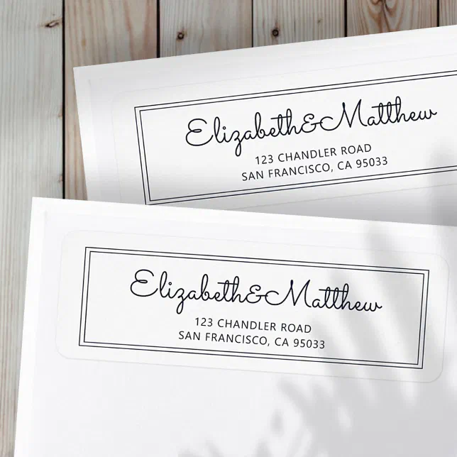 Address Label Cursive Simple Cursive Script Return Address Label | Zazzle