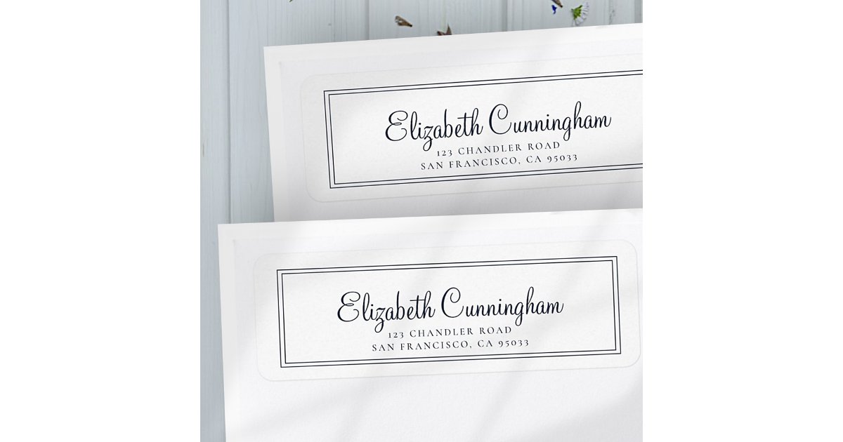 Address Label Cursive Simple Cursive Script Return Address Label | Zazzle