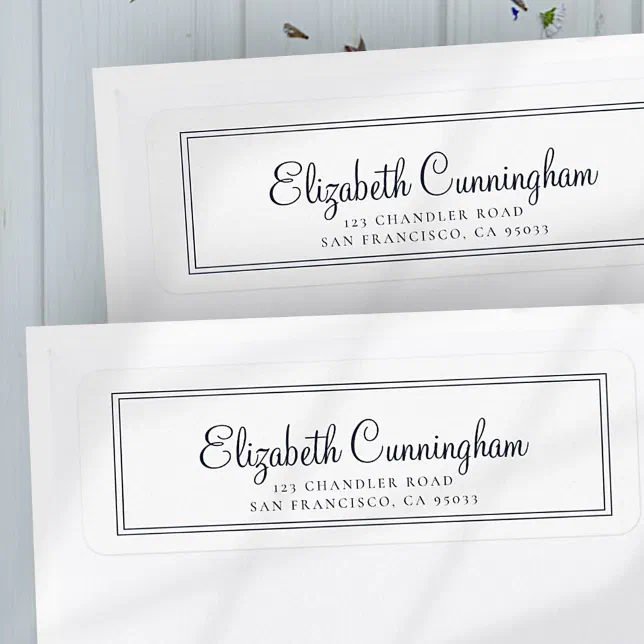 Simple Cursive Script Return Address Label | Zazzle