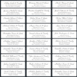 Simple Cursive Script Wedding Guest Names Address Sticker<br><div class="desc">Composed of simple serif and classic cursive script typography. These elements are simple,  elegant,  and modern. This has 30 stickers. 
 
 This is designed by White Paper Birch Co. exclusive for Zazzle.
 
 Available here:
 http://www.zazzle.com/store/whitepaperbirch</div>