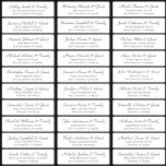 Simple Cursive Script Wedding Guest Names Address Sticker<br><div class="desc">Composed of simple serif and classic cursive script typography. These elements are simple,  elegant,  and modern. This has 30 stickers. 
 
 This is designed by White Paper Birch Co. exclusive for Zazzle.
 
 Available here:
 http://www.zazzle.com/store/whitepaperbirch</div>