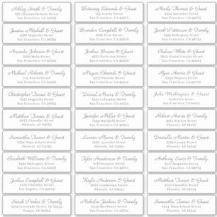 Simple Cursive Script Wedding Guest Names Address Sticker
