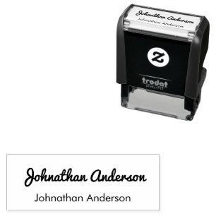 Simple Cursive "Signature" & Printed Name Template Self-inking Stamp