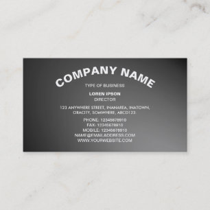 Simple Curved Text 06 - Gray Business Card
