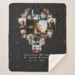 Simple Custom 18 Photo Heart Shaped For Her Sherpa Blanket at Zazzle