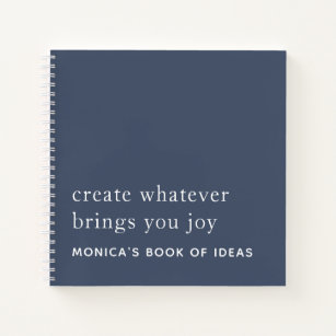 Simple Custom 2 Motivational Quote Dusty Navy Blue Notebook