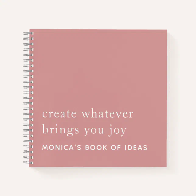 Pink Quotes Notebook Simple Custom 2 Motivational Quote Dusty Rose Pink Notebook | Zazzle