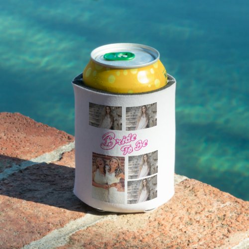 Simple Custom 5 Photo Collage  Bachelorette Party Can Cooler