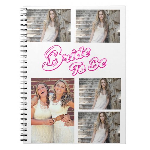 Simple Custom 5 Photo Collage  Bachelorette Party Notebook
