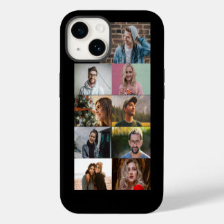 Simple Custom 9 Photo Collage Modern Personalized iPhone 14 Case