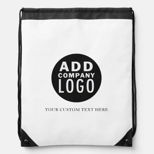 Simple Custom Add A Logo Drawstring Bag (Front)