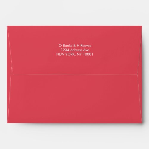 Simple custom address berry red color envelope