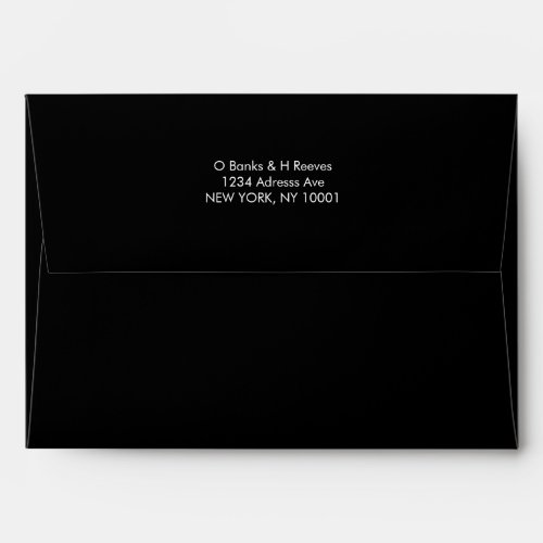 Simple custom address black color envelope