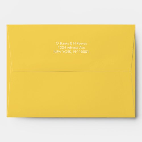 Simple custom address bright yellow color envelope