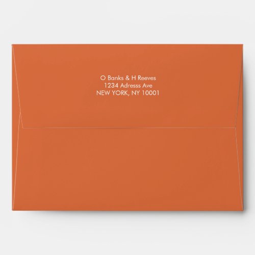 Simple custom address burnt orange color envelope