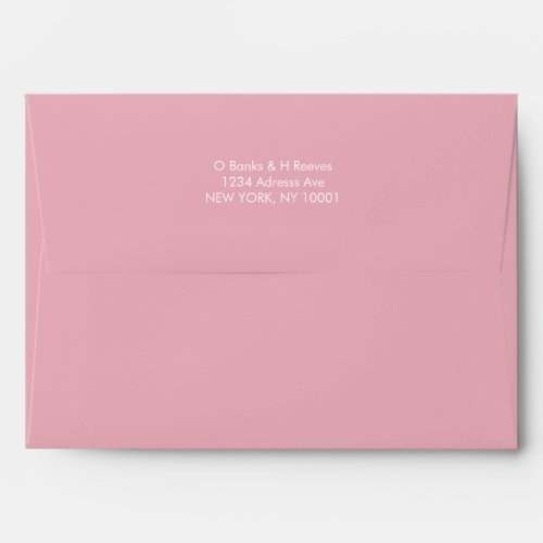 Simple custom address candy pink color envelope