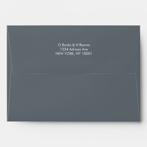 Simple custom address dark gray color envelope