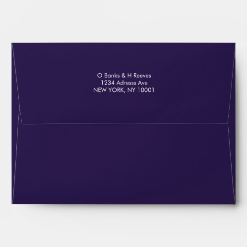 Simple custom address dark purple color envelope