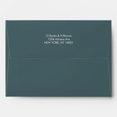 Simple custom address emerald green color envelope