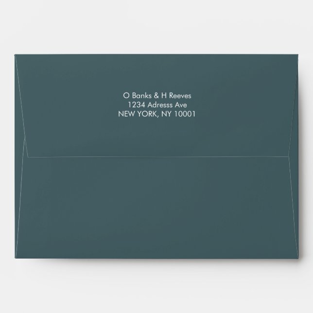 Simple custom address emerald green color envelope (Back (Top Flap))