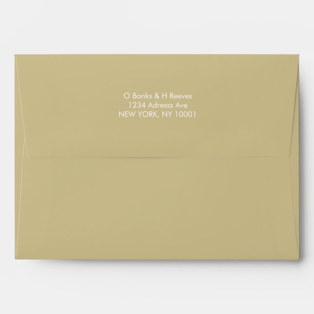 Simple custom address gold look color envelope (Back (Top Flap))