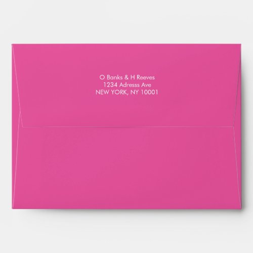 Simple custom address hot pink color envelope