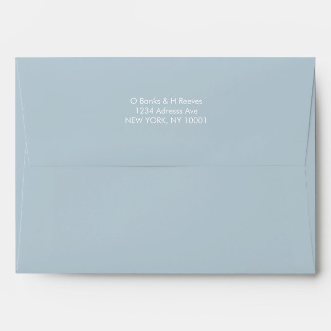 Simple custom address light blue color envelope (Back (Top Flap))