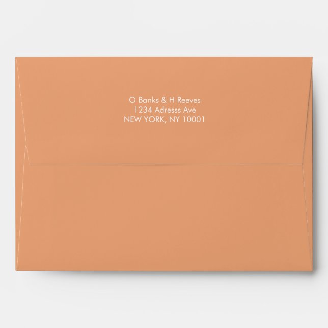 Simple custom address light orange color envelope (Back (Top Flap))