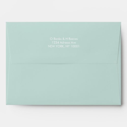 Simple custom address mint green color envelope