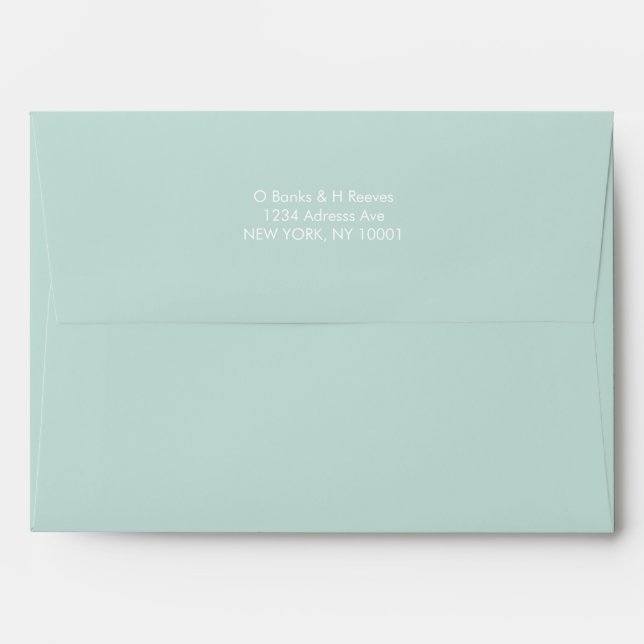 Simple custom address mint green color envelope (Back (Top Flap))
