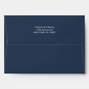 Simple custom address navy blue color envelope