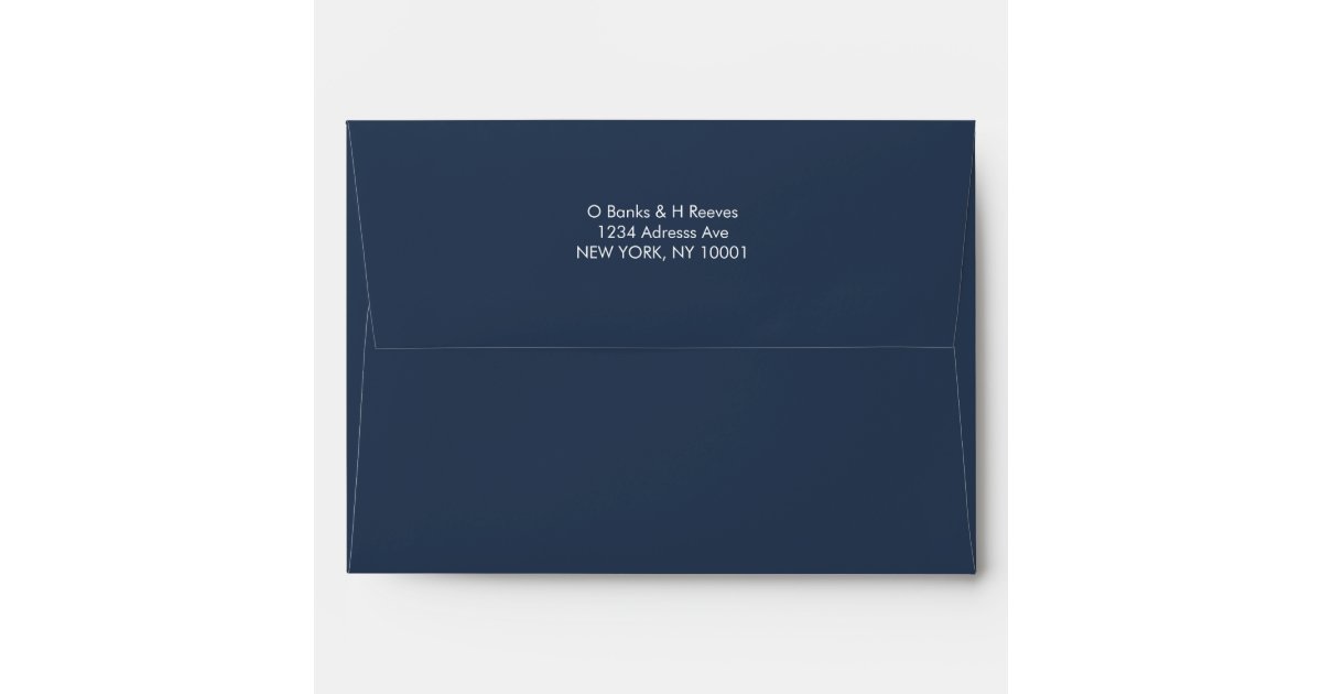 Simple custom address navy blue color envelope | Zazzle