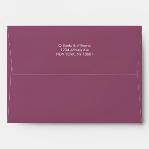 Simple custom address plum purple color envelope
