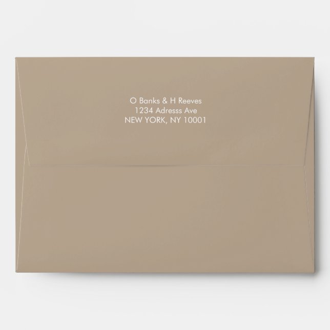 Simple custom address rustic brown color envelope (Back (Top Flap))