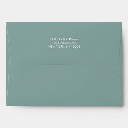 Simple custom address sage color envelope