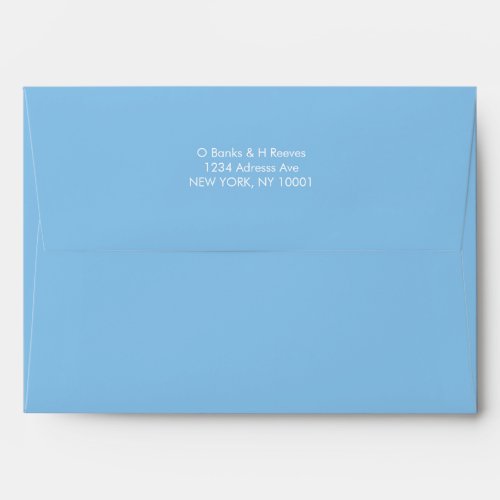 Simple custom address sky blue color envelope