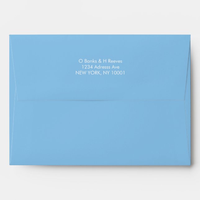 Simple custom address sky blue color envelope (Back (Top Flap))