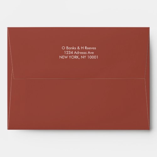 Simple custom address terracotta color envelope